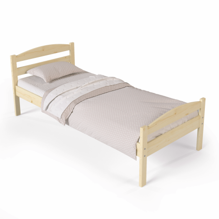 Кровать односпальная 800х1900 с изножьем из массива дерева в Классическом стиле, КК-02