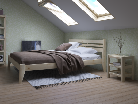 Кровать двуспальная 180х200 см деревянная в Скандинавском стиле, ХКС-06