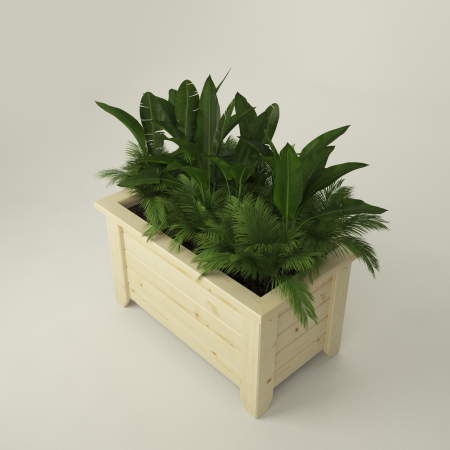 Кашпо 55х96х54 см в Скандинавском стиле (Ящик для цветов, Цветочник из дерева) деревянный, ДК-05
