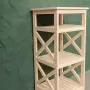 Этажерка Прованс Лайт узкая, 4 полки, 93х42х38 см, деревянная СП-35