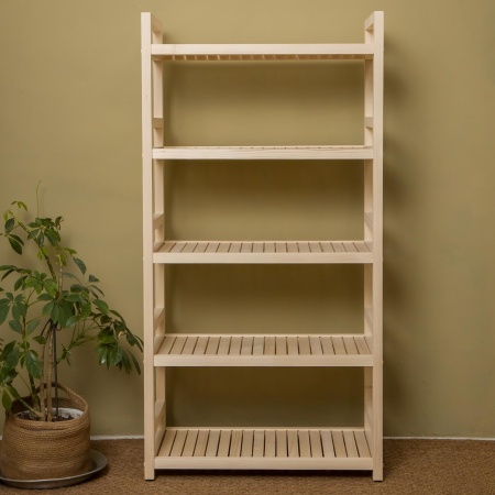 Стеллаж деревянный, этажерка 5 полок, 135 х 70 х 35 см, Универсальный, СУ-07