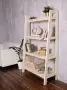 Этажерка в стиле Лестница, 4 полки, 149х90х41,6 см деревянная, ХСЛ-04