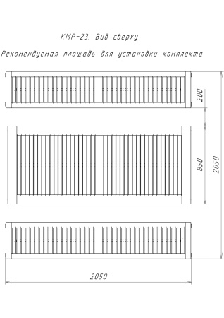 Купить  Комплект дачной мебели на 8 человек 200 см (Стол, 2 лавки) деревянный, КМР-23