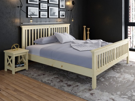 Кровать двухспальная 180х200 см с изножьем деревянная Прованс, ХКР-10 Кровать двухспальная 180х200 см с изножьем деревянная Прованс, ХКР-10