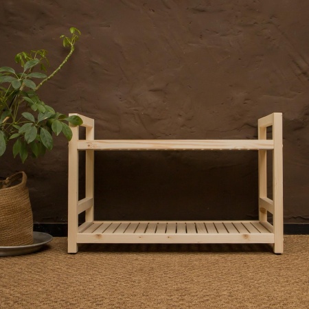 Стеллаж деревянный, тумба 2 полки, 45 х 70 х 35 см, Универсальный, СУ-16