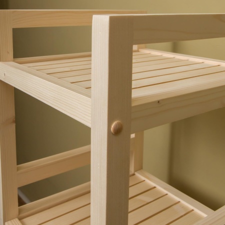 Стеллаж деревянный, этажерка 4 полки, 105 х 35 х 35 см, Универсальный, СУ-12