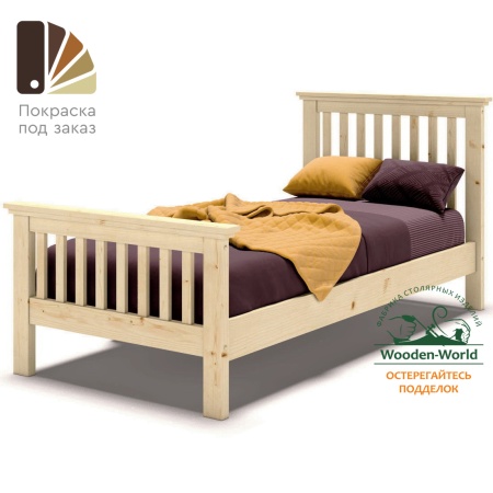 Кровать односпальная 90х200 см с изножьем деревянная Прованс, ХКР-02 Кровать односпальная 90х200 см с изножьем деревянная Прованс, ХКР-02