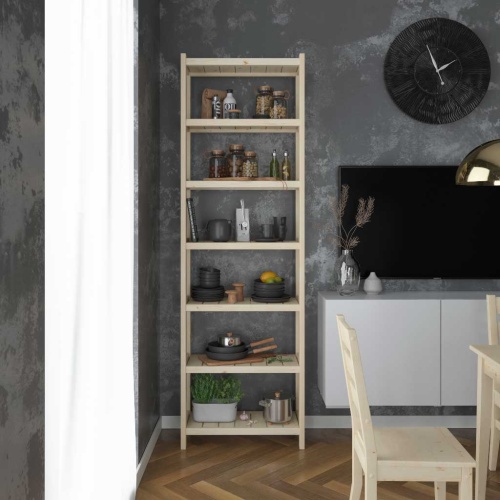 Стеллаж Классический 7 полок, 230х72х35 см, деревянный, СК-02