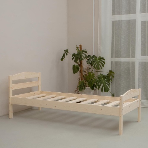 Кровать односпальная 800х1900 с изножьем из массива дерева в Классическом стиле, КК-02 Кровать односпальная 800х1900 с изножьем из массива дерева в Классическом стиле, КК-02