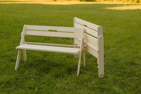 Комплект складной мебели на 8-10 человек (Стол 120 см, 4 Скамейки) деревянный, КСС-04