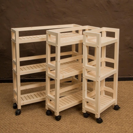 Тумба узкая на колесиках деревянная, 3 полки, 75 х 35 х 17, Универсальная, СУ-36 Тумба узкая на колесиках деревянная, 3 полки, 75 х 35 х 17, Универсальная, СУ-36