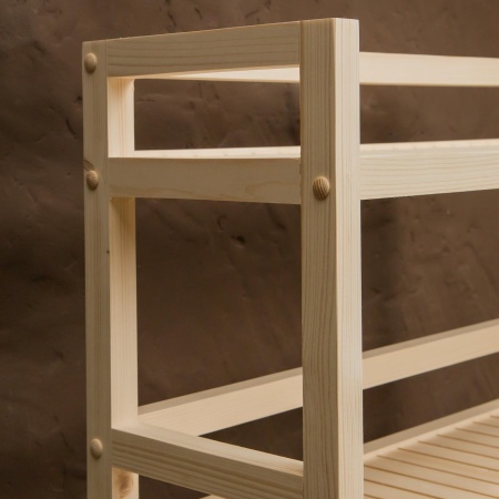 Этажерка на колесиках деревянная, 3 полки, 75 х 70 х 25, Универсальная, СУ-24