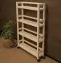 Этажерка узкая на колесиках деревянная, 4 полки, 105 х 70 х 17, Универсальная, СУ-31