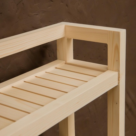 Этажерка узкая на колесиках деревянная, 3 полки, 75 х 52 х 17, Универсальная, СУ-35