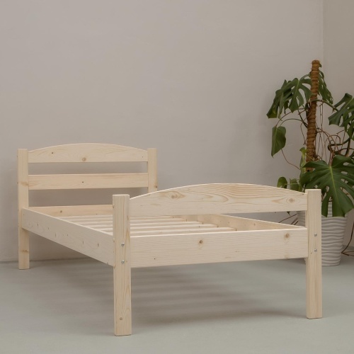 Кровать односпальная 800х1900 с изножьем из массива дерева в Классическом стиле, КК-02 Кровать односпальная 800х1900 с изножьем из массива дерева в Классическом стиле, КК-02