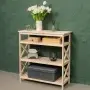 Этажерка Прованс Лайт широкая, 4 полки, 93х86х38 см, деревянная СП-33