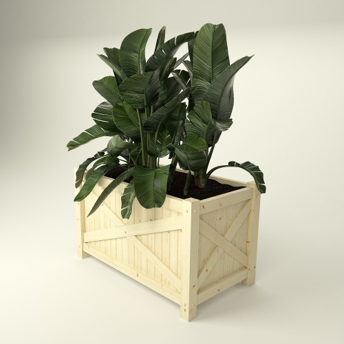 Кашпо 50х90х56 см в стиле Прованс (Ящик для цветов, Вазон из дерева) деревянный, ДК-15