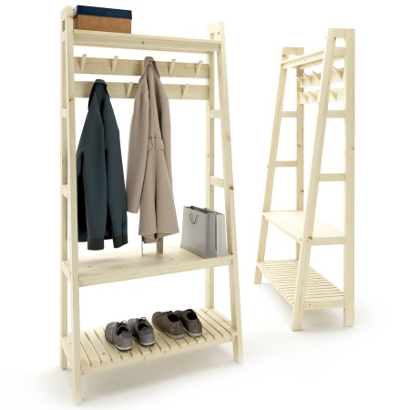 Прихожая с крючками в стиле Лестница  189х90х41,6 см, деревянная, ХСЛП-03