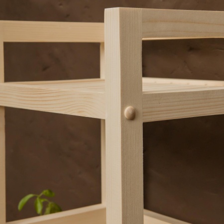 Этажерка на колесиках деревянная, 4 полки, 105 х 35 х 25, Универсальная, СУ-23