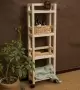 Этажерка узкая на колесиках деревянная, 4 полки, 105 х 35 х 17, Универсальная, СУ-33