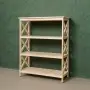 Этажерка Прованс Лайт широкая, 4 полки, 109х86х38 см, деревянная СП-30
