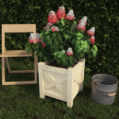 Кашпо 40х40х48 см в стиле Прованс (Ящик для цветов, Вазон из дерева) деревянный, ДК-11