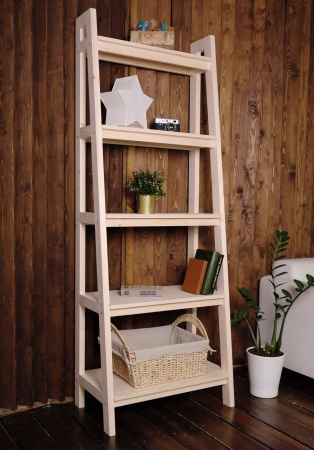 Стеллаж в стиле Лестница 5 полок, 189х70х41,6 см, деревянный, ХСЛ-02