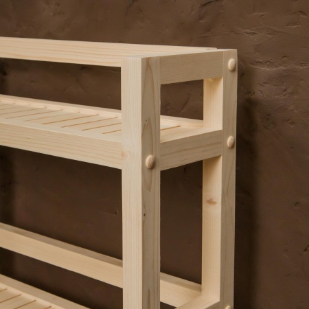 Этажерка узкая на колесиках деревянная, 3 полки, 75 х 52 х 17, Универсальная, СУ-35