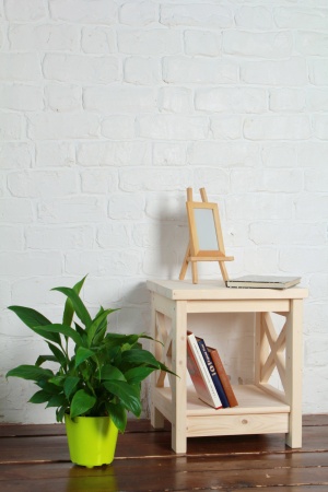 Тумба прикроватная прикроватная, 2 полки, 45х40х40 см деревянная, ХСП-15