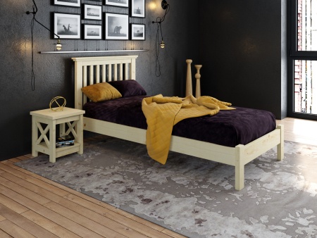 Кровать односпальная 90х200 см деревянная Прованс, ХКР-01