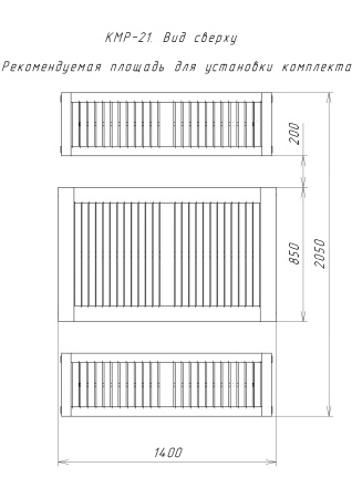Купить  Комплект дачной мебели на 6 человек 140 см (Стол, 2 лавки) деревянный, КМР-21