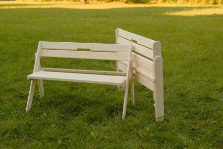 Комплект садовой мебели на 6-8 человек складной деревянный (Стол 120, скамейки, стулья), КСС-02