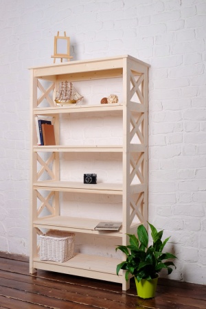 Этажерка в стиле Прованс широкая, 6 полок, 165х89х40 см деревянная, ХСП-04 Этажерка в стиле Прованс широкая, 6 полок, 165х89х40 см деревянная, ХСП-04
