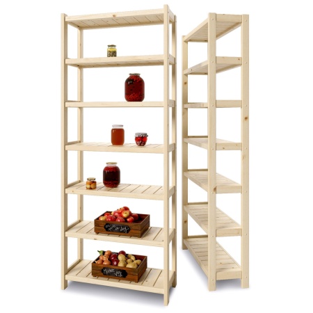 Стеллаж Классический, 7 полок, 230х91х35 см, деревянный, ХСК-01