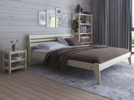 Кровать двуспальная 180х200 см деревянная в Скандинавском стиле, ХКС-06