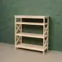 Этажерка Прованс Лайт широкая, 4 полки, 93х86х38 см, деревянная СП-33