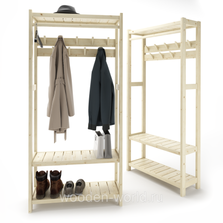 Прихожая Классик 194х91х35 см, деревянная, ХСКП-07