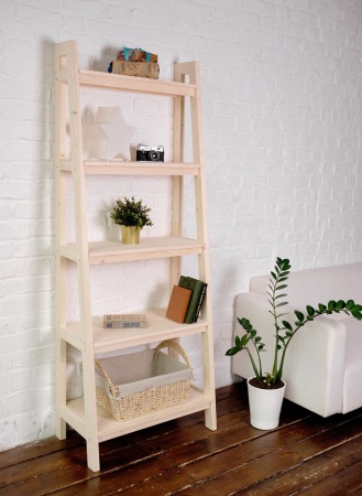 Стеллаж в стиле Лестница 5 полок, 189х70х41,6 см, деревянный, ХСЛ-02