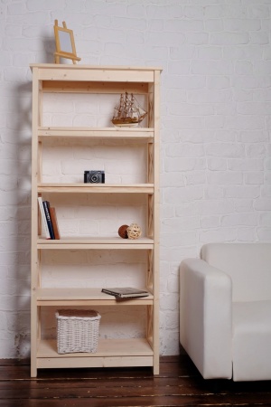 Этажерка в стиле Прованс средняя, 6 полок, 165х71х40 см деревянная, ХСП-05