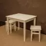 Комплект обеденной мебели деревянный (стол 90 см + 2 табурета), КМО-11