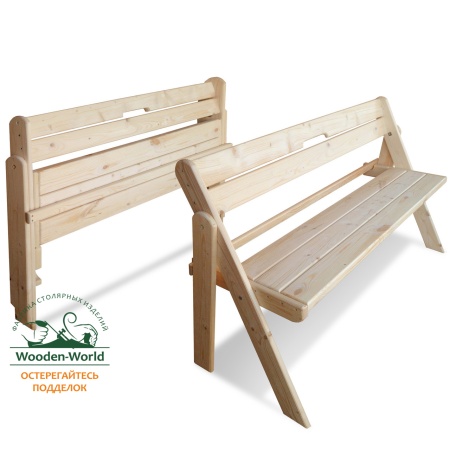 Скамейка складная 100 см деревянная, МС-02