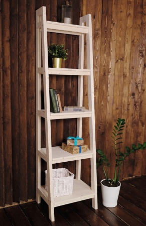 Стеллаж в стиле Лестница 5 полок , 189х50х41,6 см, деревянный, ХСЛ-03