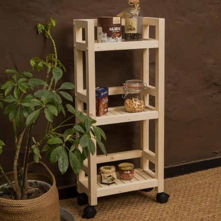 Тумба узкая на колесиках деревянная, 3 полки, 75 х 35 х 17, Универсальная, СУ-36 Тумба узкая на колесиках деревянная, 3 полки, 75 х 35 х 17, Универсальная, СУ-36