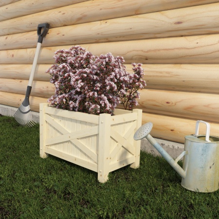 Кашпо 40х70х48 см в стиле Прованс (Ящик для цветов, Вазон из дерева) деревянный, ДК-14