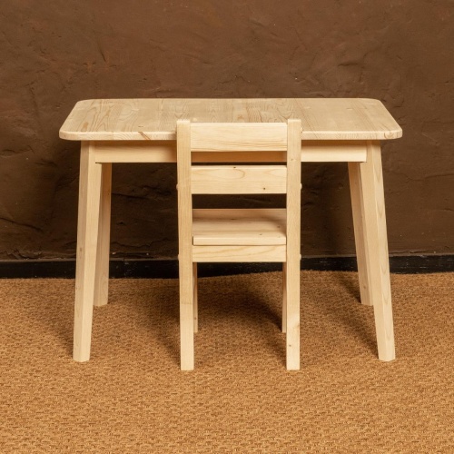 Детский Стол и Стул деревянный, комплект (Столик 75х50см + Стульчик). КМД-01