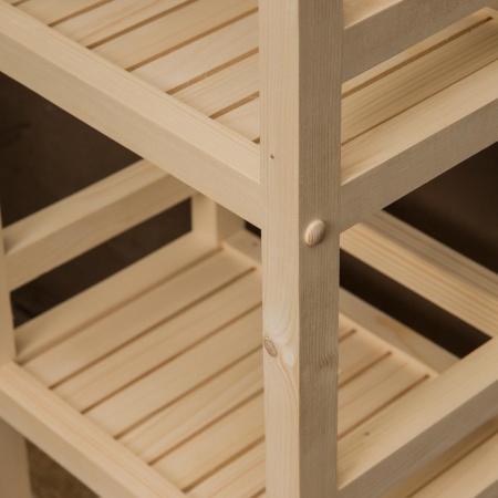 Этажерка на колесиках деревянная, 4 полки, 105 х 35 х 25, Универсальная, СУ-23