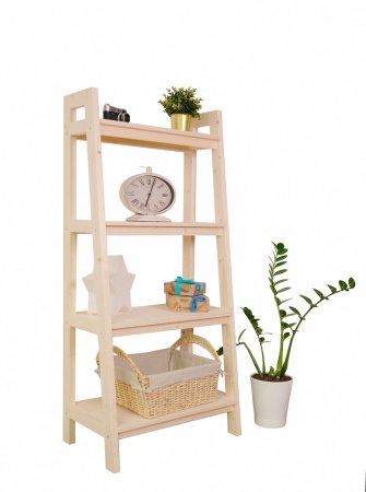 Этажерка в стиле Лестница, 4 полки, 149х70х41,6 см деревянная, ХСЛ-05