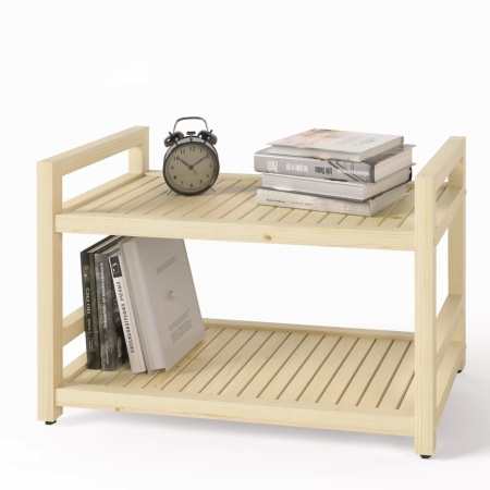 Стеллаж деревянный, тумба 2 полки, 45 х 70 х 35 см, Универсальный, СУ-16