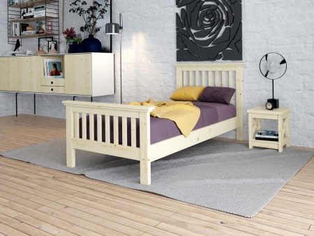 Кровать односпальная 90х200 см с изножьем деревянная Прованс, ХКР-02 Кровать односпальная 90х200 см с изножьем деревянная Прованс, ХКР-02