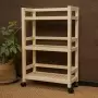 Этажерка на колесиках деревянная, 3 полки, 75 х 52 х 25, Универсальная, СУ-25